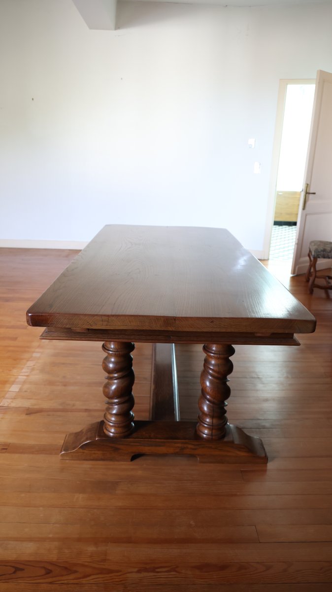 Grande table de salle à manger de style Louis XIII – XXe siècle-photo-3