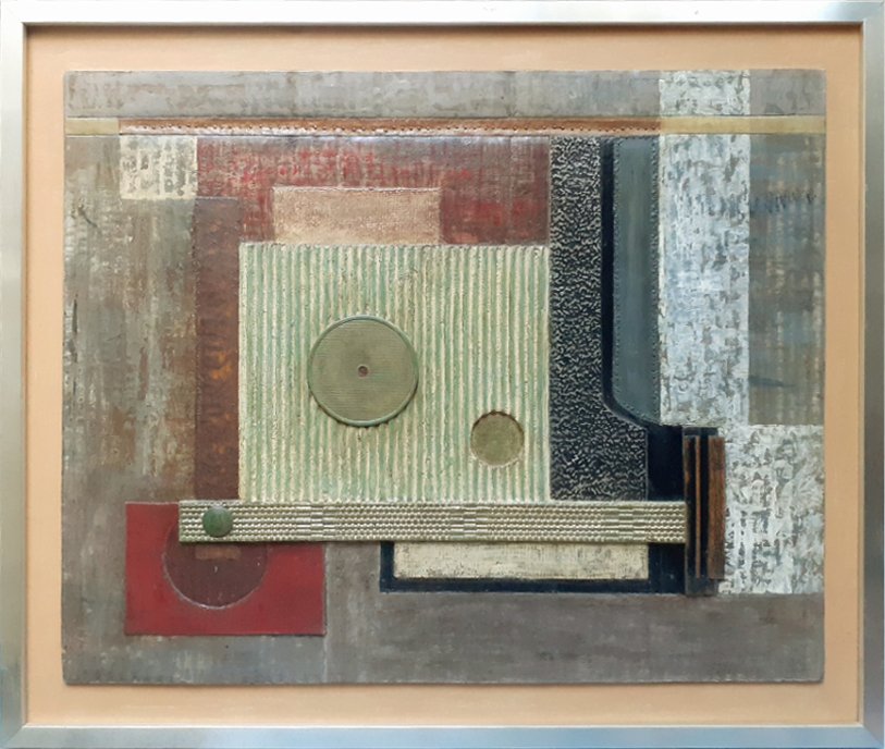 Serge Benoit – R1 – Bas-relief abstrait en matériaux mixtes 