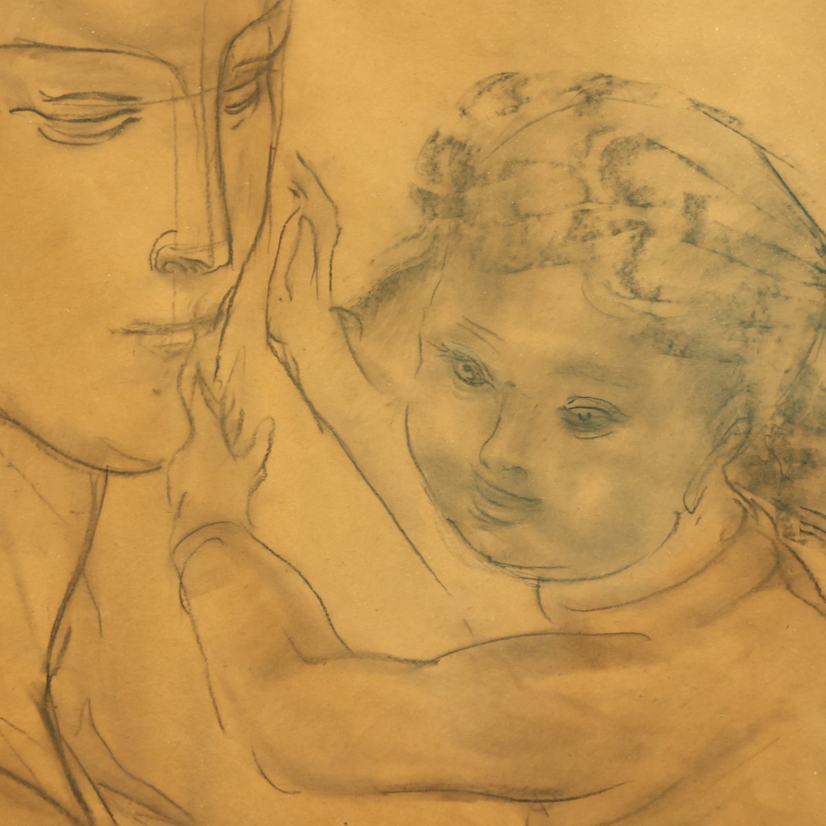 Willem Van Konijnenburg (1868–1943) – Virgin And Child – Drawing-photo-3