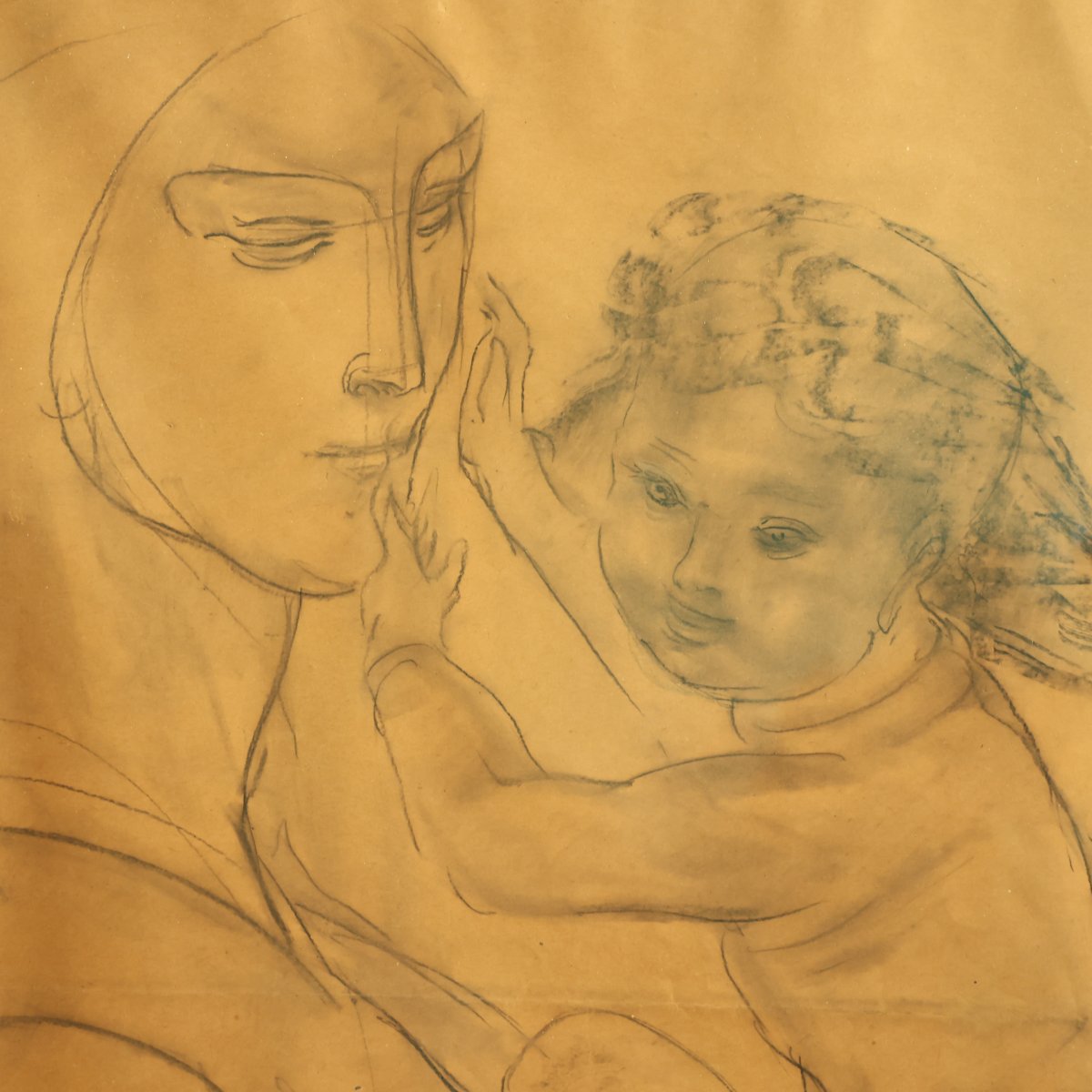 Willem Van Konijnenburg (1868–1943) – Virgin And Child – Drawing-photo-1