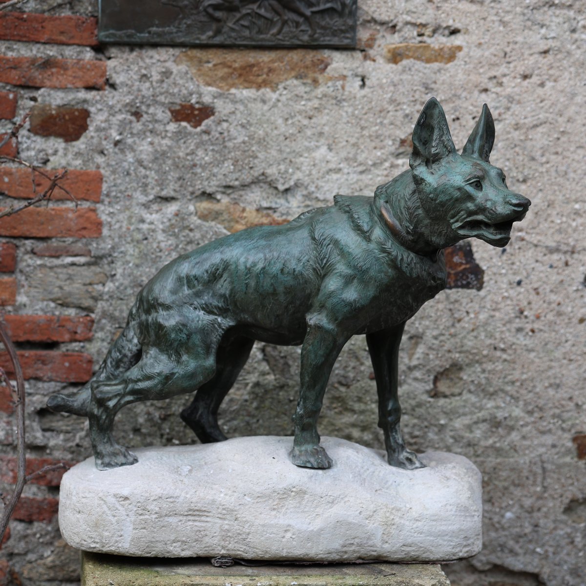 Thomas Cartier (1879-1943) – Grand bronze animalier représentant un chien de berger-photo-2