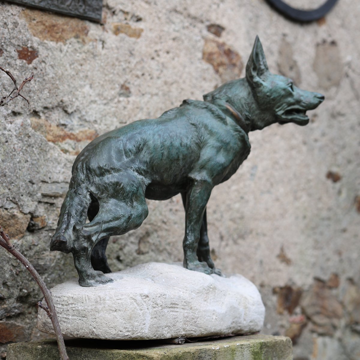 Thomas Cartier (1879-1943) – Grand bronze animalier représentant un chien de berger-photo-2