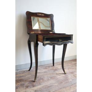 Charles-Guillaume Diehl (1811-1885) – Table de travail / coiffeuse en bois noirc – Napoléon III