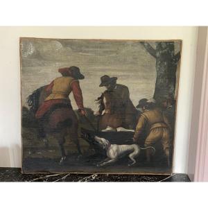 Rest Stop For Hunters And Horsemen – Flemish Or Dutch School – 17th/18th Century