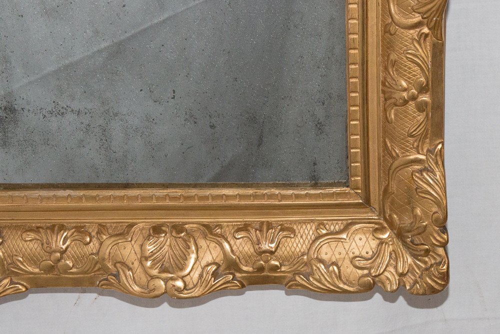 Miroir En Bois Sculpté et Doré début XIX -photo-7