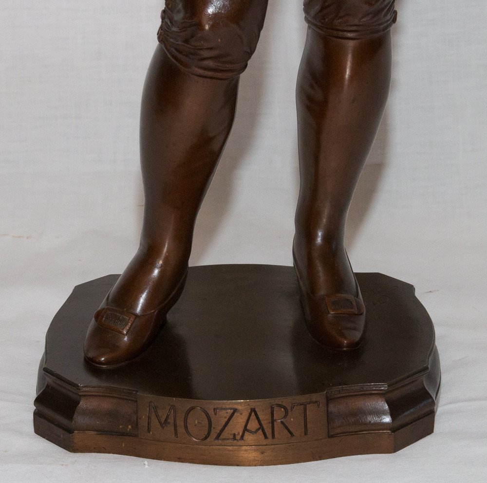 Bronze "mozart" Signed G.gueyton Late 19th Century-photo-3