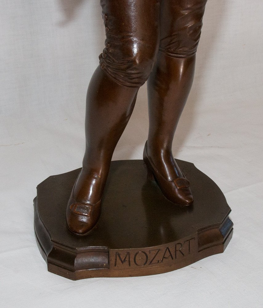 Bronze "mozart" Signed G.gueyton Late 19th Century-photo-6