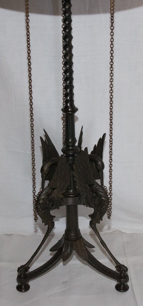Pedestal Table In Cast Iron And Copper Napoleon III Period-photo-3