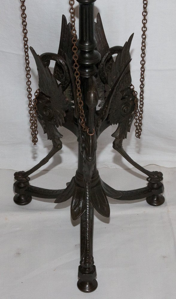 Pedestal Table In Cast Iron And Copper Napoleon III Period-photo-1