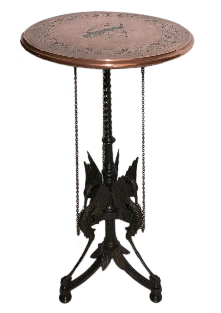 Pedestal Table In Cast Iron And Copper Napoleon III Period