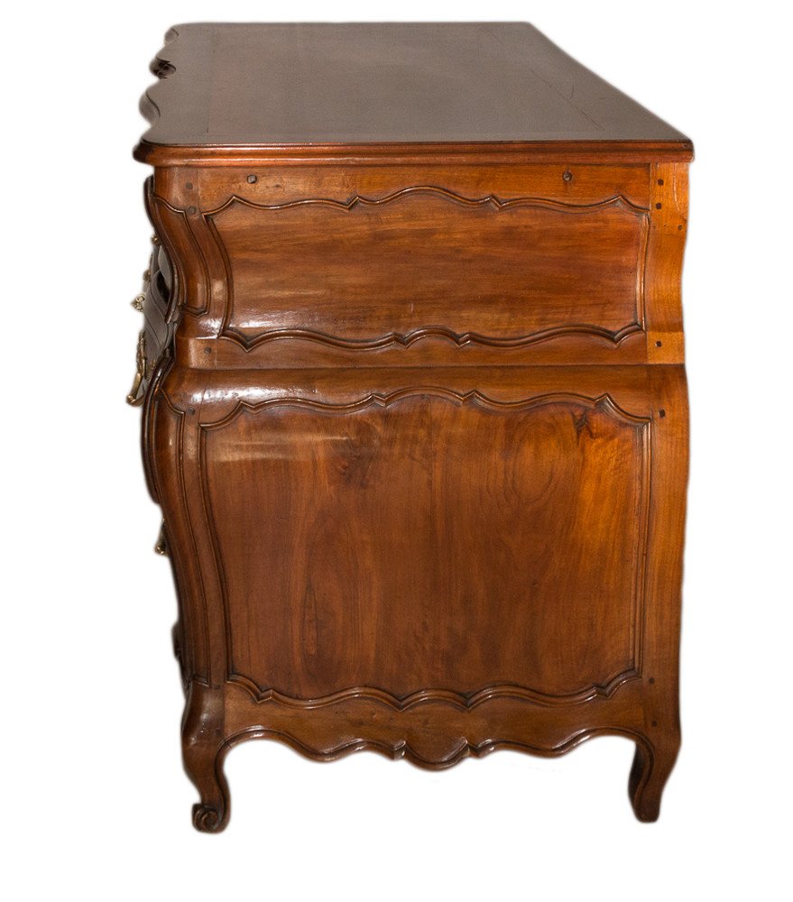 Bordelaise Chest Of Drawers In Walnut Louis XV Period-photo-4