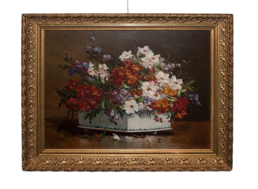 Nature Morte Bouquet De Fleurs Gilbert Charles Martin 1839-1905