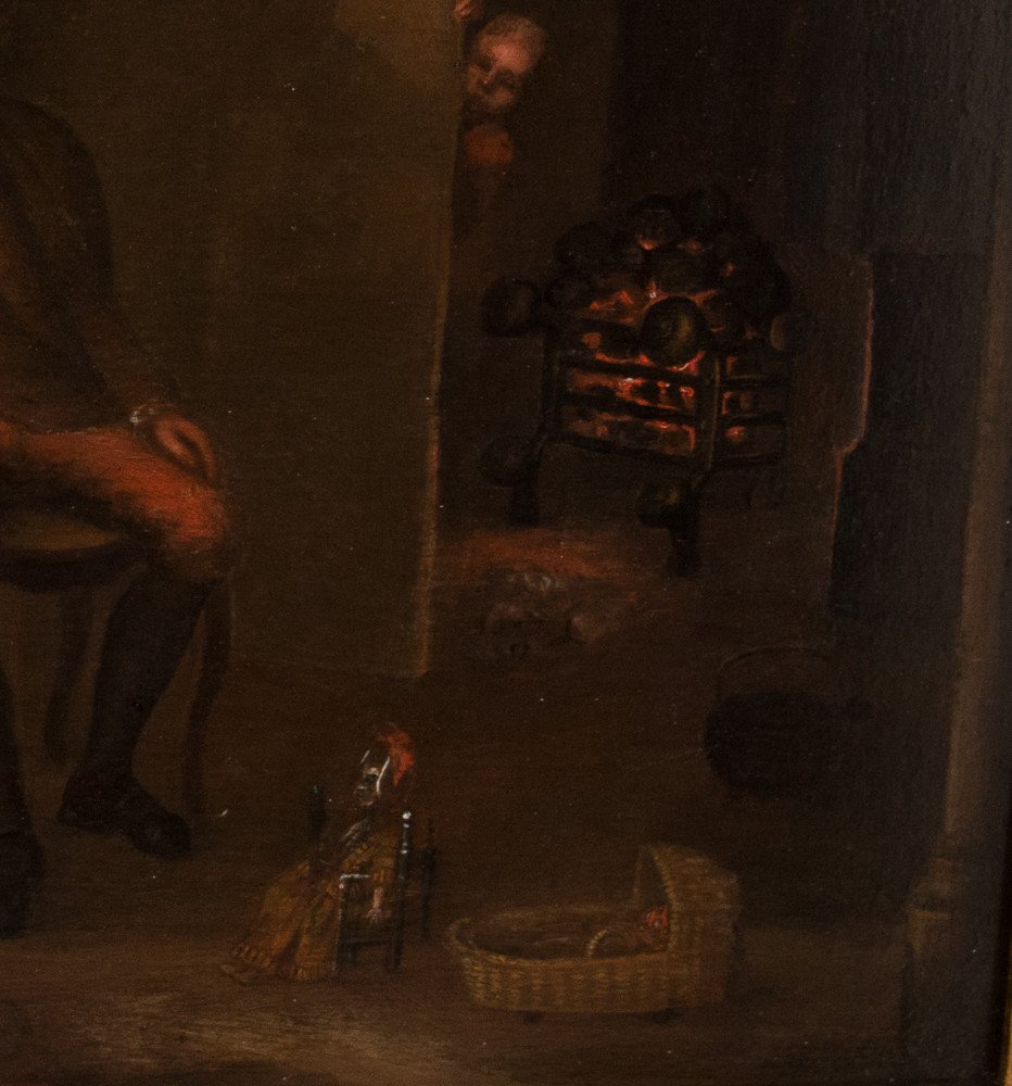 Genre Scene Oil On Panel Late Eighteenth-photo-4