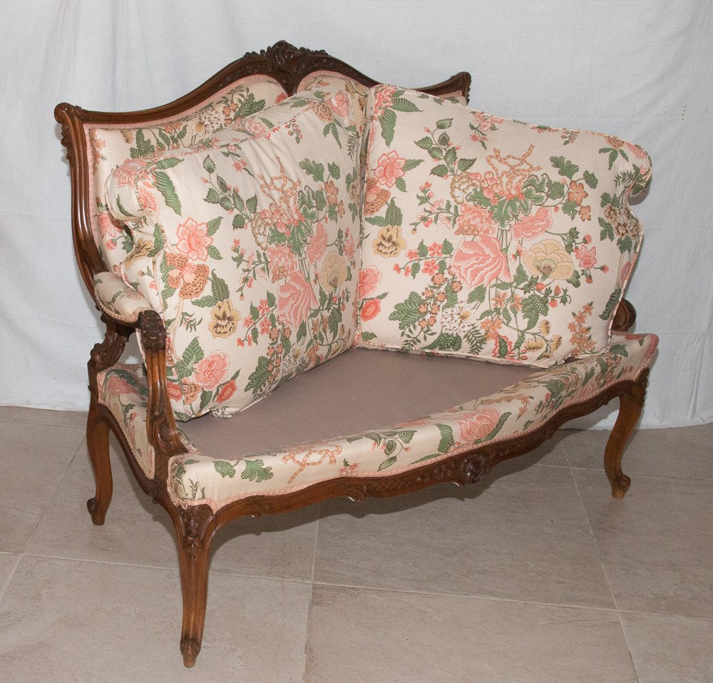 Banquette Style Louis XV Fin XIXe Siècle -photo-8