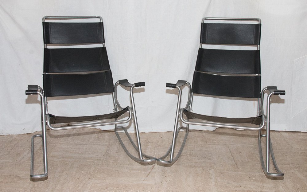 Paire de fauteuils à bascule Marcel Breuer 1950-photo-7