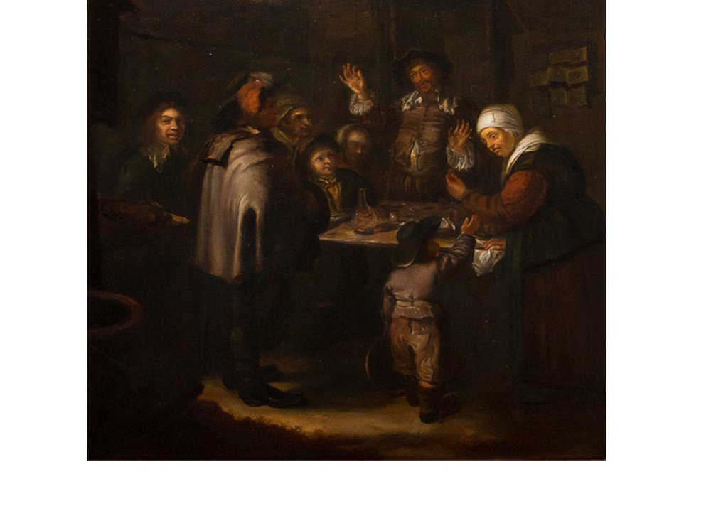 17th Century Flemish School Tavern Scene-photo-2
