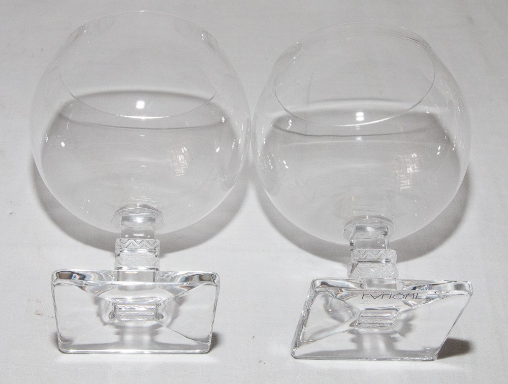 Set Of 6 Lalique Argos Burgundy Glasses-photo-4