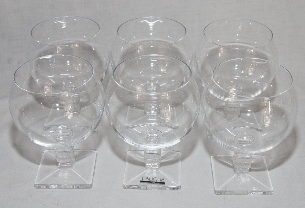 Set Of 6 Lalique Argos Burgundy Glasses-photo-6