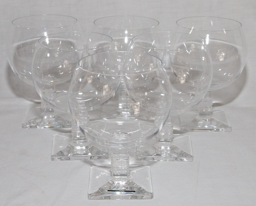 Set Of 6 Lalique Argos Burgundy Glasses-photo-8