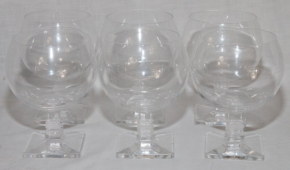 Series Of 6 Crystal Glasses Model Argos From Lalique-photo-1