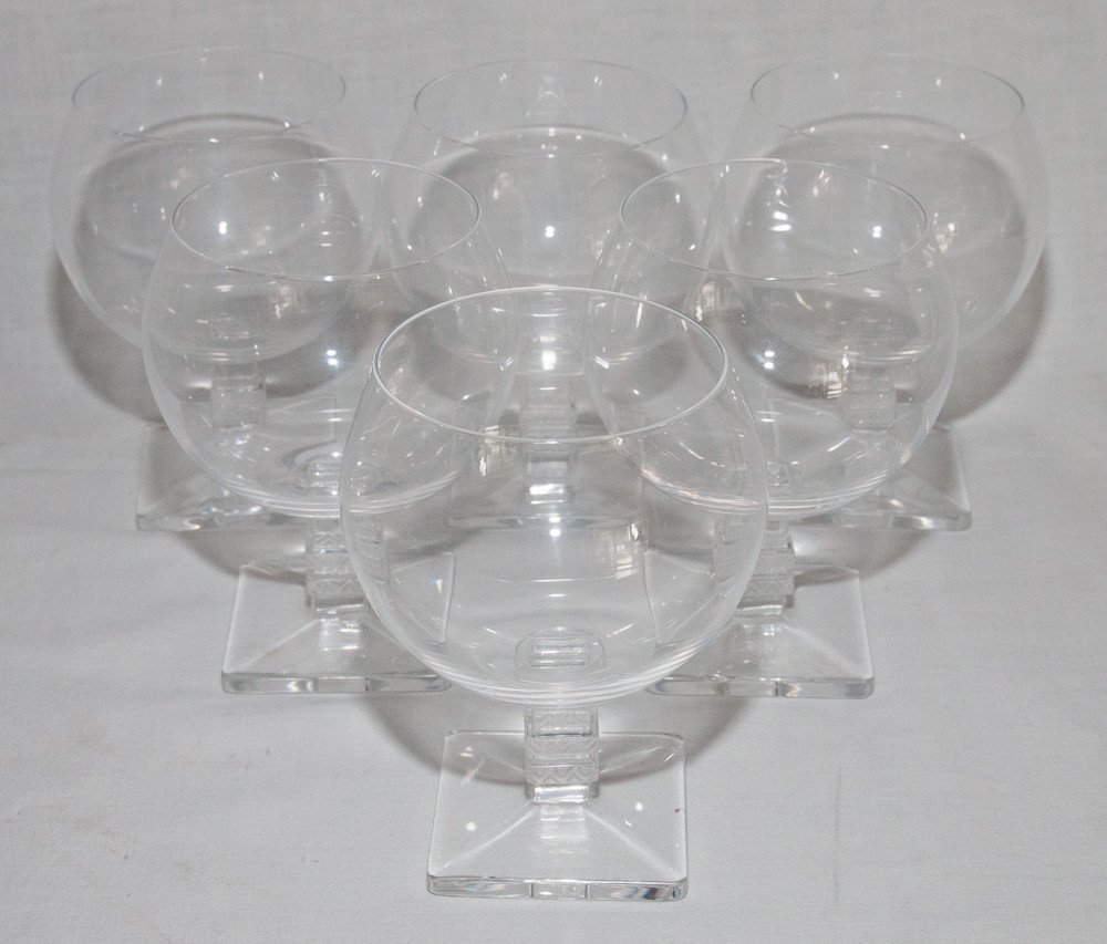 Series Of 6 Crystal Glasses Model Argos From Lalique-photo-6