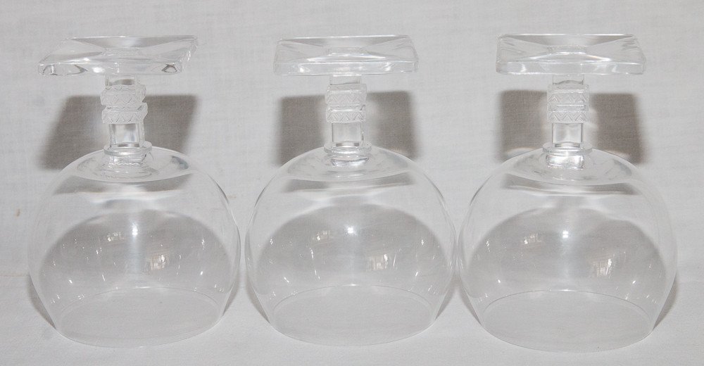 Series Of 6 Crystal Glasses Model Argos From Lalique-photo-7
