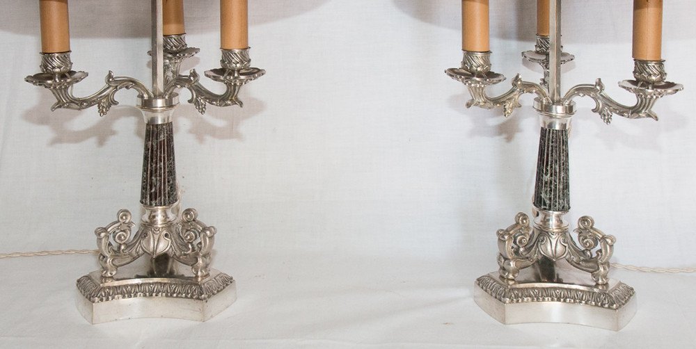 Paire De Lampes Bouillottes époque Restauration-photo-3
