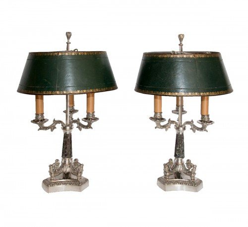 Paire De Lampes Bouillottes époque Restauration