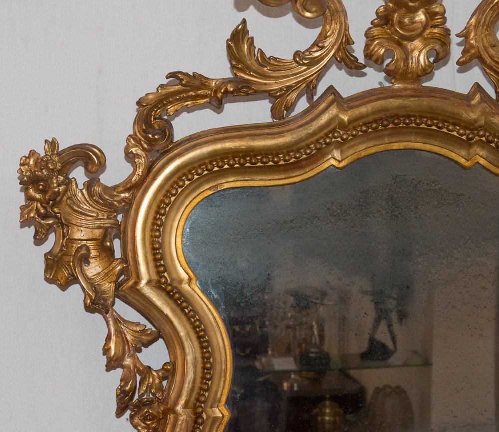 Miroir En Bois Doré  époque Napoléon III-photo-4