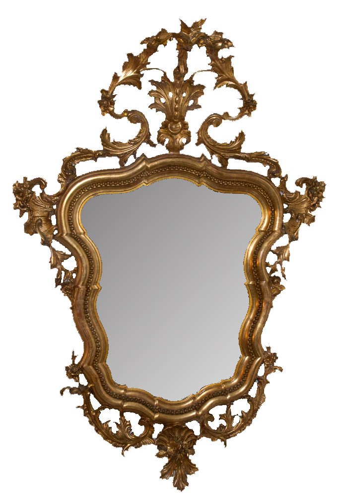 Miroir En Bois Doré  époque Napoléon III