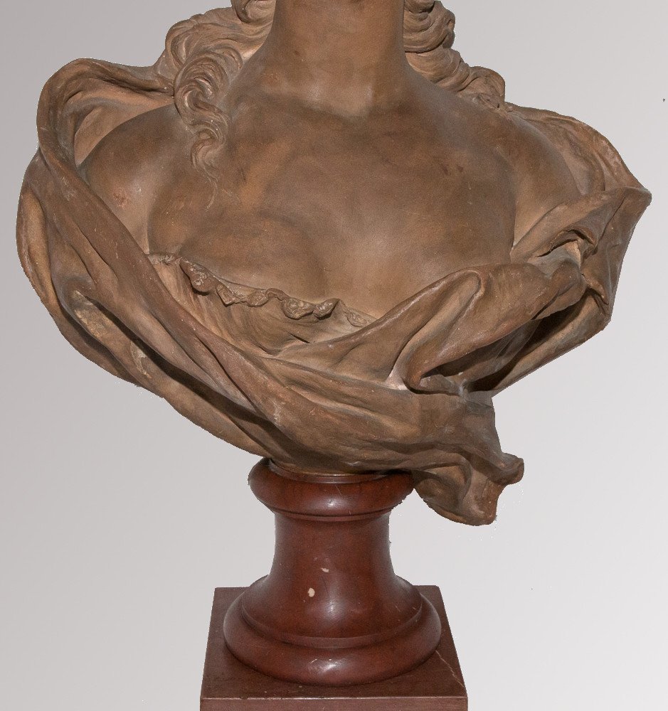Marie Antoinette Buste En Terre Cuite B Feinberg Fin XIXe-photo-3