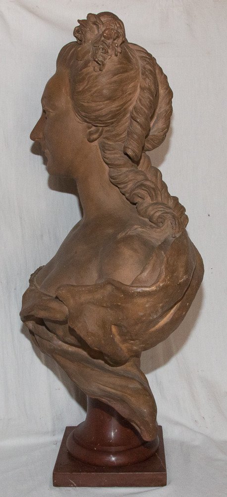 Marie Antoinette Buste En Terre Cuite B Feinberg Fin XIXe-photo-2