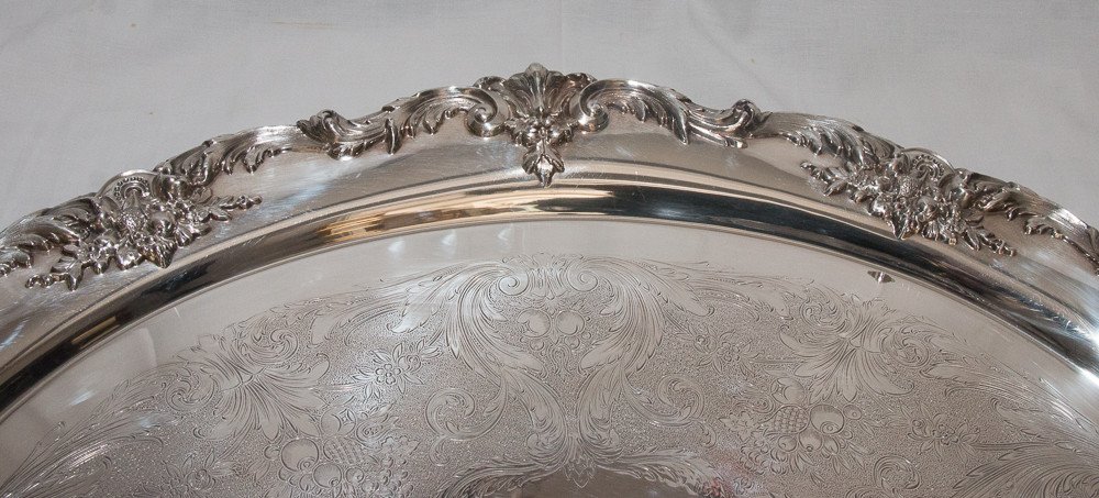 Large Reed & Barton Silver Metal Tray-photo-4