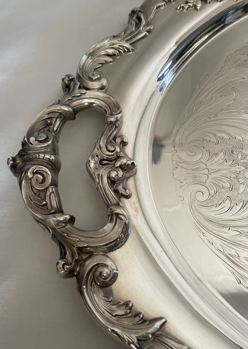 Large Reed & Barton Silver Metal Tray-photo-1
