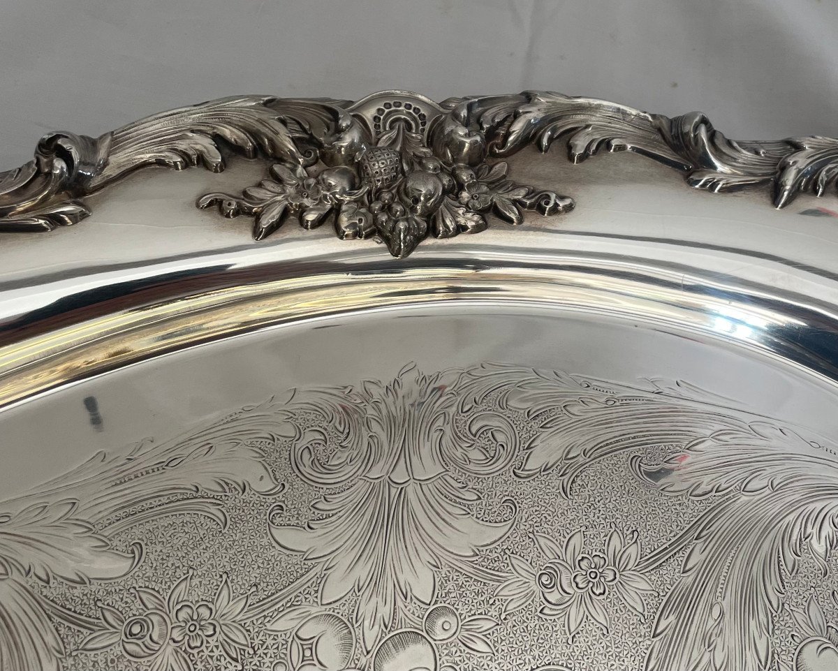 Large Reed & Barton Silver Metal Tray-photo-5