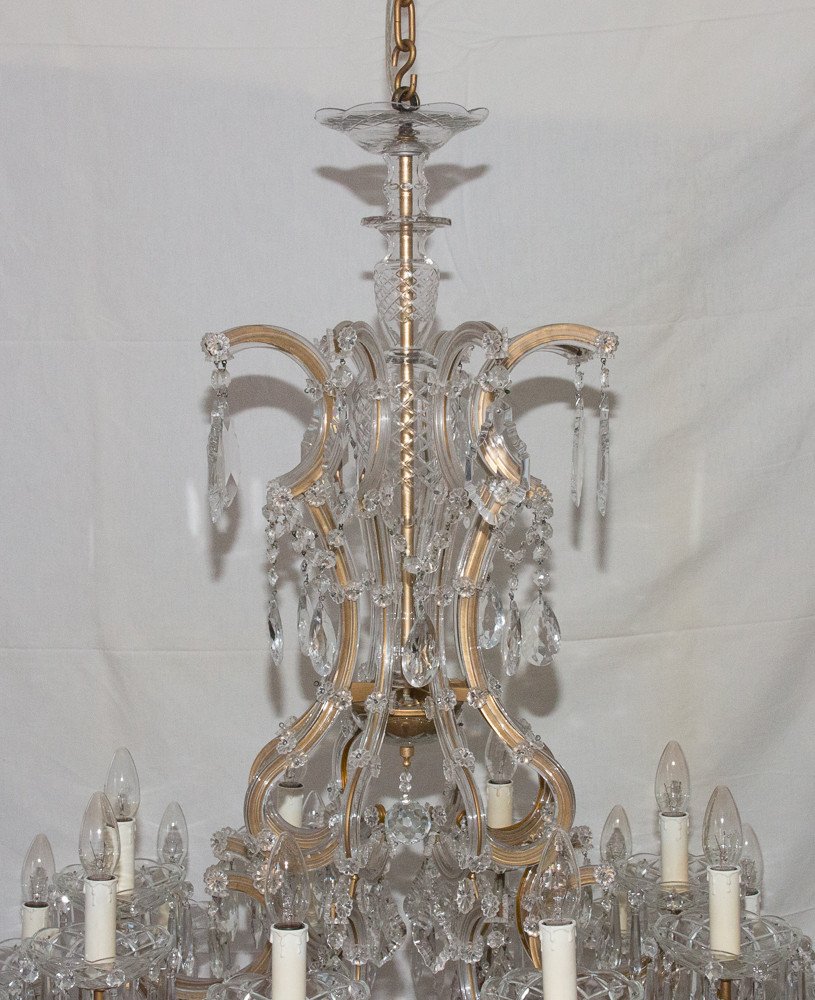 Large Italian Murano Chandelier With 24 Lights Mid 20th Century-photo-3