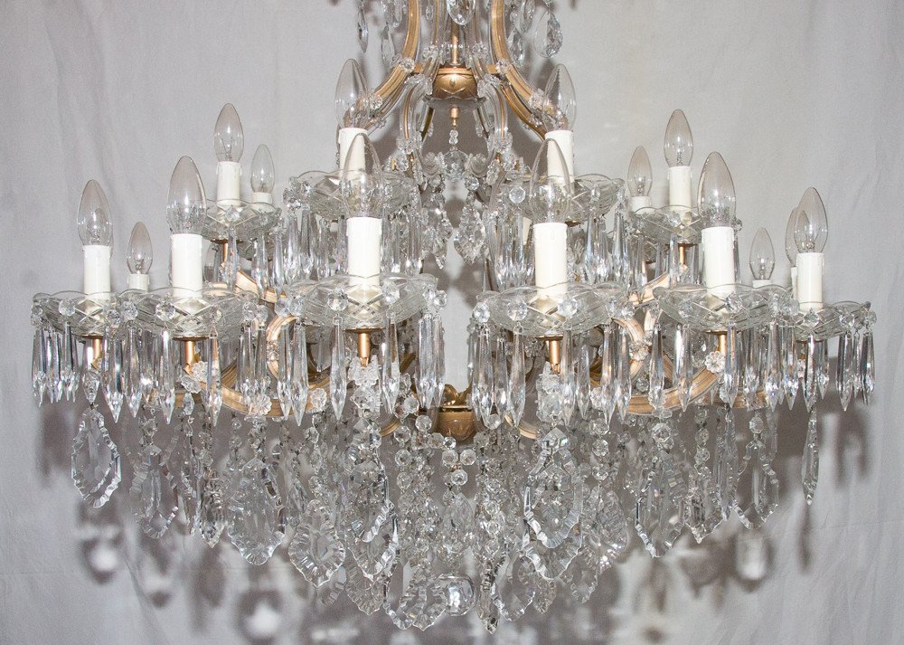 Large Italian Murano Chandelier With 24 Lights Mid 20th Century-photo-4