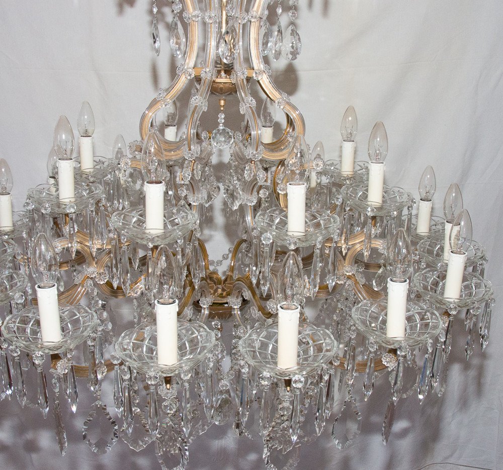 Large Italian Murano Chandelier With 24 Lights Mid 20th Century-photo-2