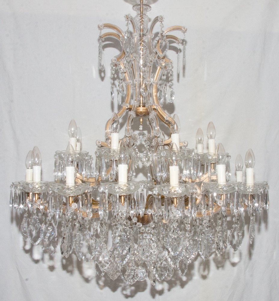 Large Italian Murano Chandelier With 24 Lights Mid 20th Century-photo-7
