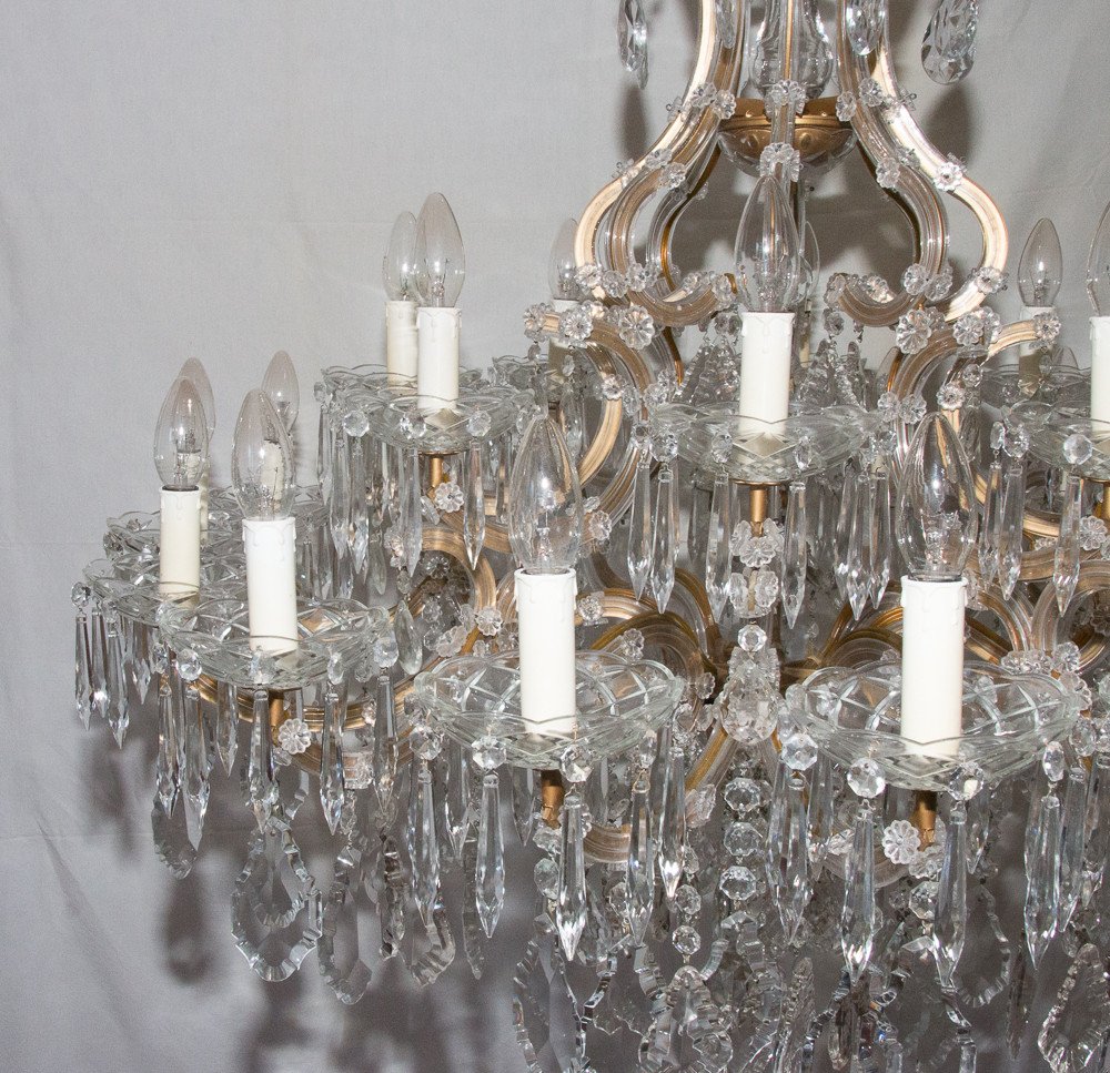 Large Italian Murano Chandelier With 24 Lights Mid 20th Century-photo-8
