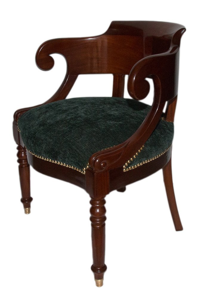 Fauteuil De Bureau En Acajou époque Restauration -photo-2