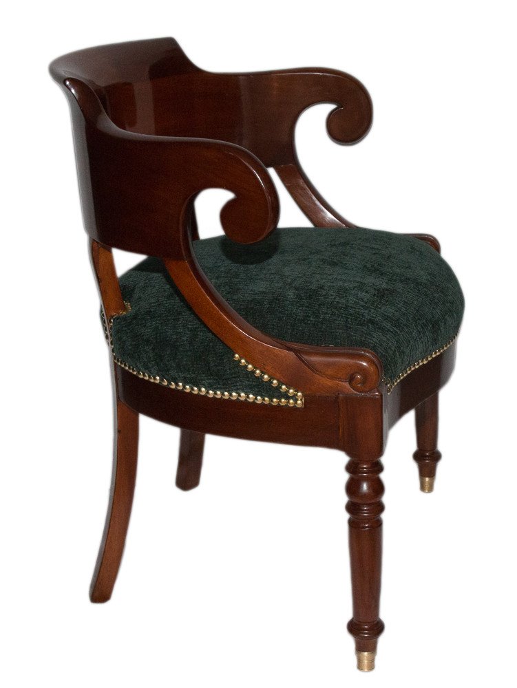 Fauteuil De Bureau En Acajou époque Restauration -photo-3
