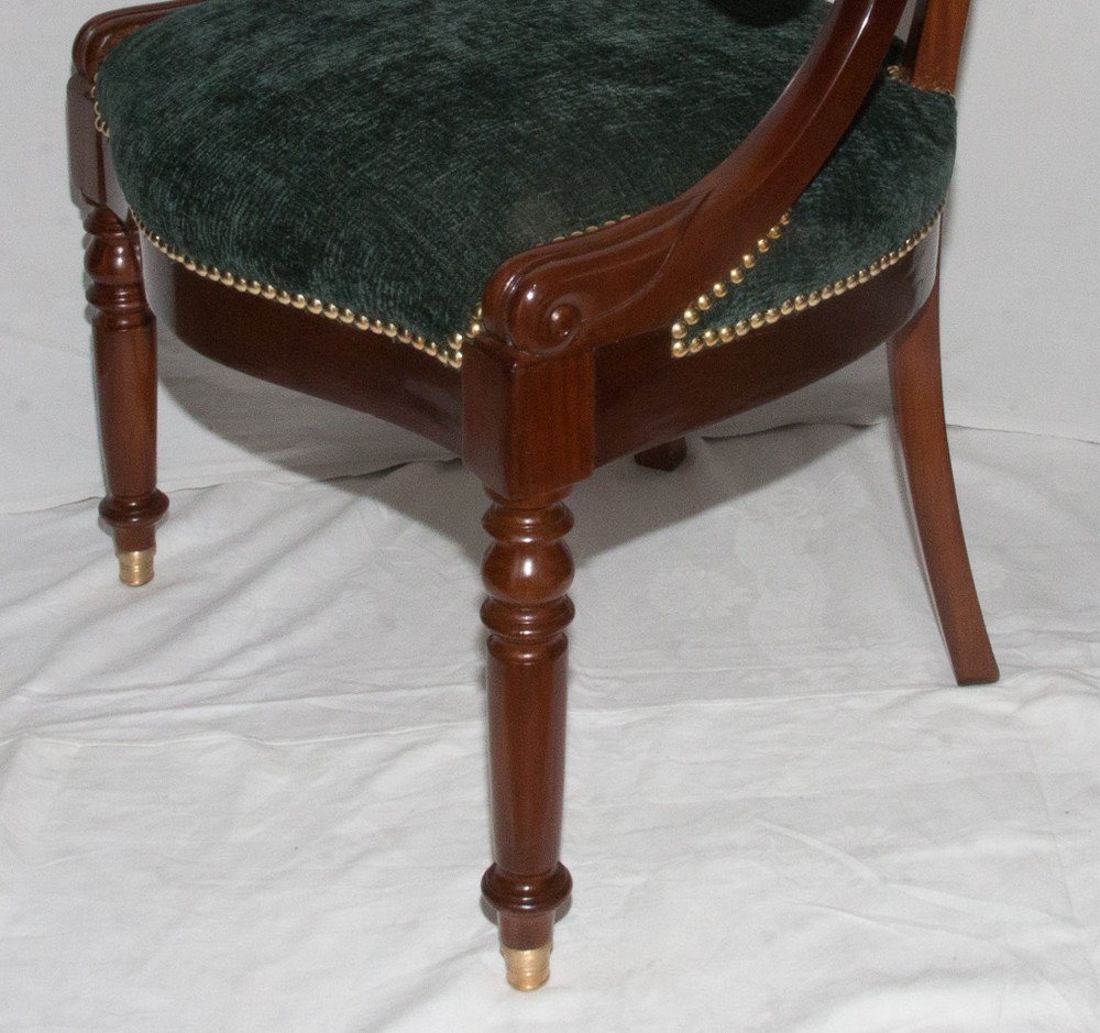 Fauteuil De Bureau En Acajou époque Restauration -photo-3