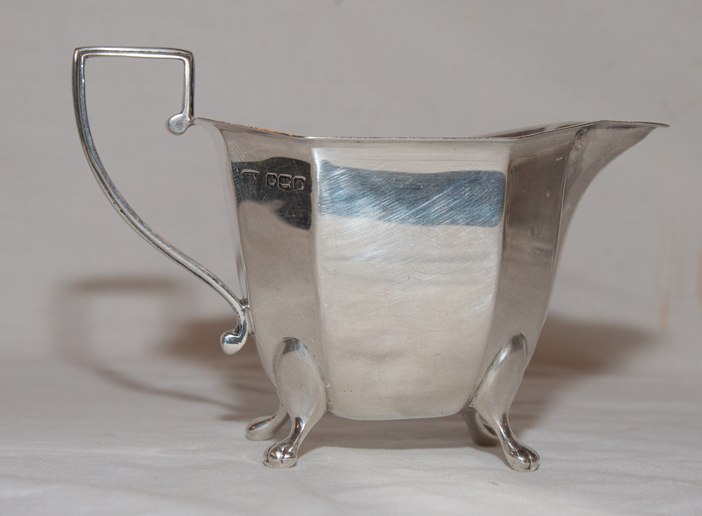 English Service, 4 Rooms, In Sterling Silver Art Deco-photo-5