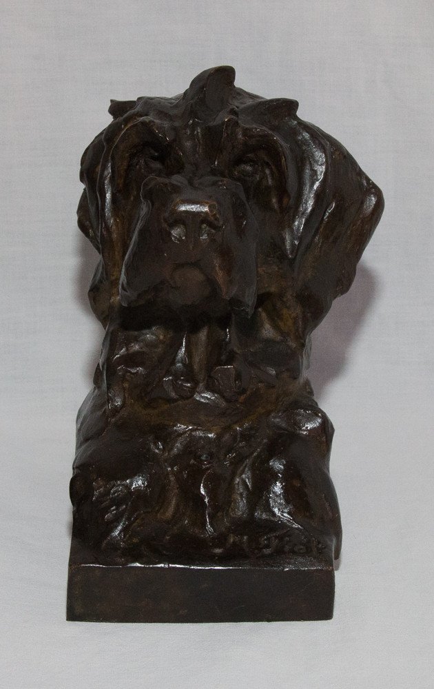 Paire De Bustes De Chiens Maximilien-Louis Fiot (1886-1953)-photo-3