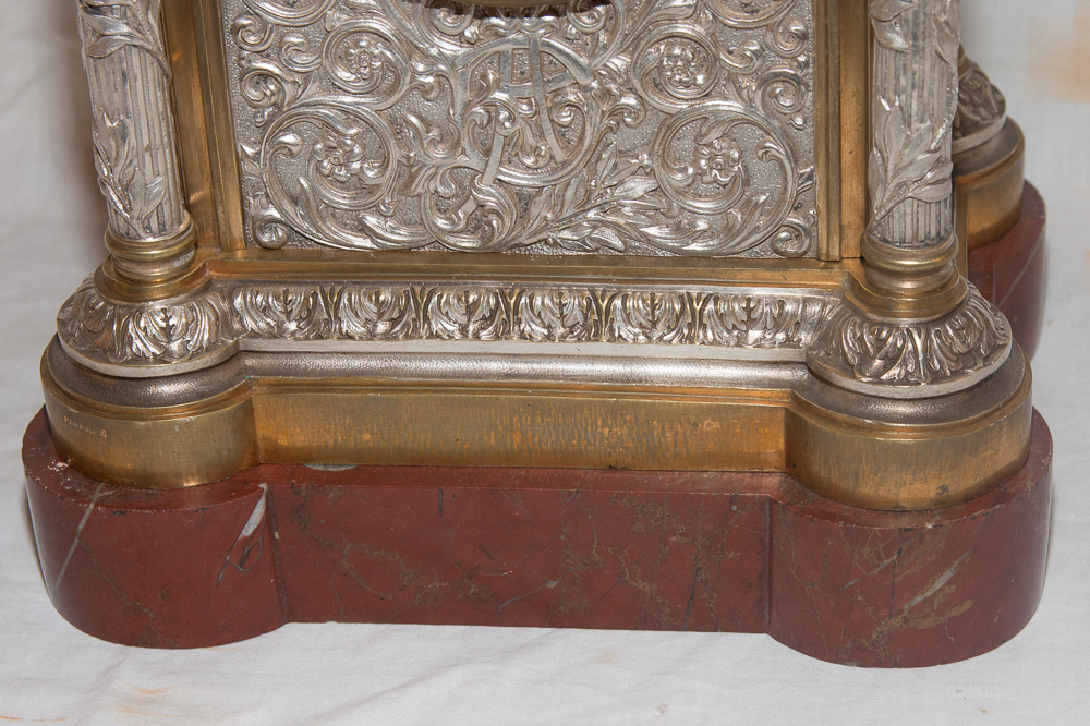 From Fireplace Trim In Bronze Silver Signed "daubrée" Circa 1840-photo-8