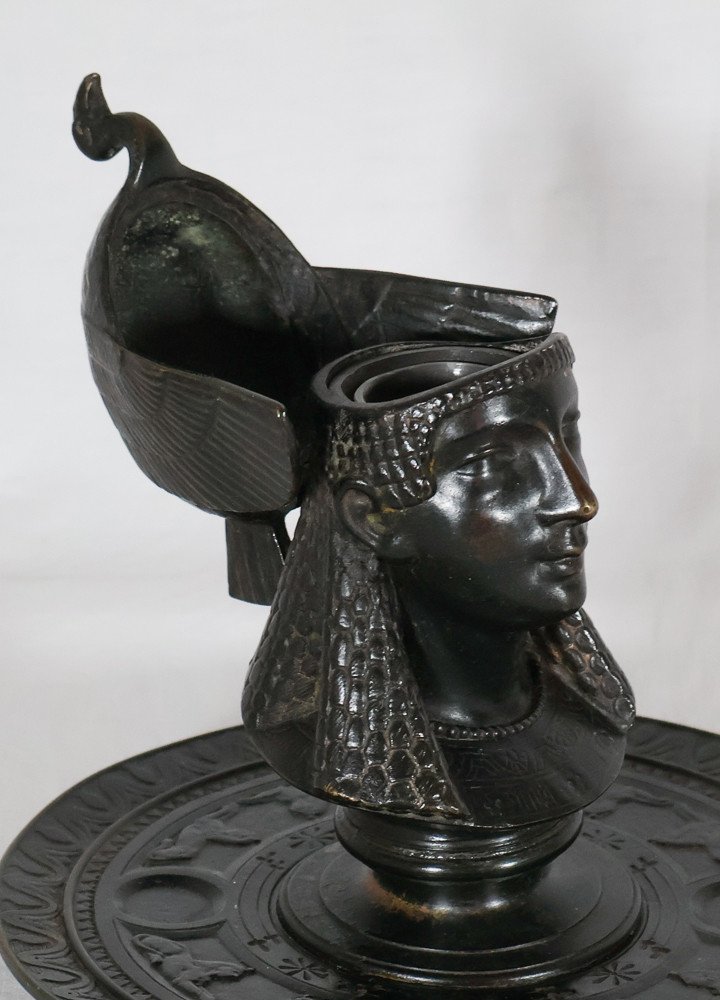 Encrier égyptomanie En Bronze Fin XIXe Siècle-photo-8