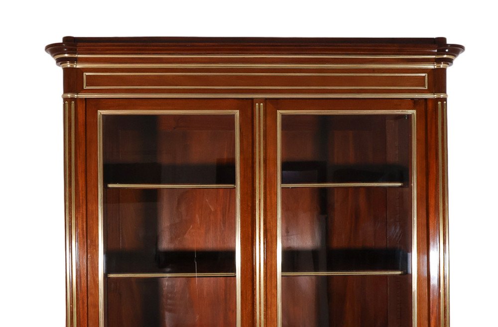  Louis XVI Style Bookcase In Mahogany Napoleon III Period-photo-2
