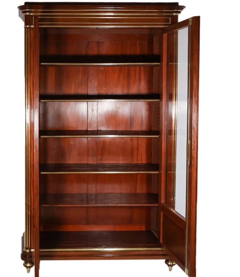 Louis XVI Style Bookcase In Mahogany Napoleon III Period-photo-4