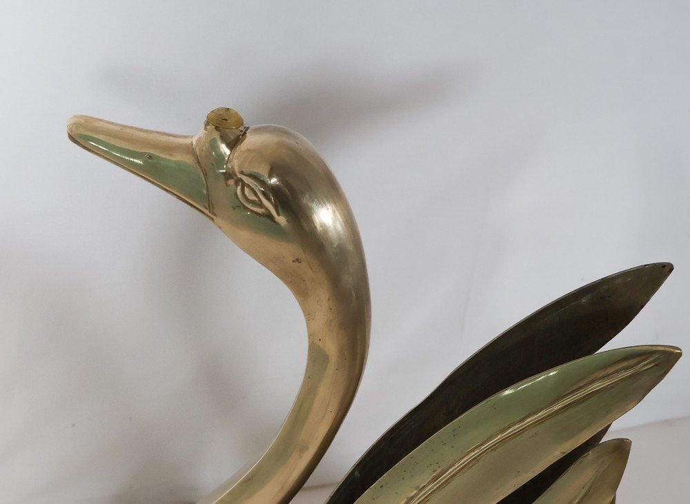 Round Swan Table In Bronze 1970s -photo-8